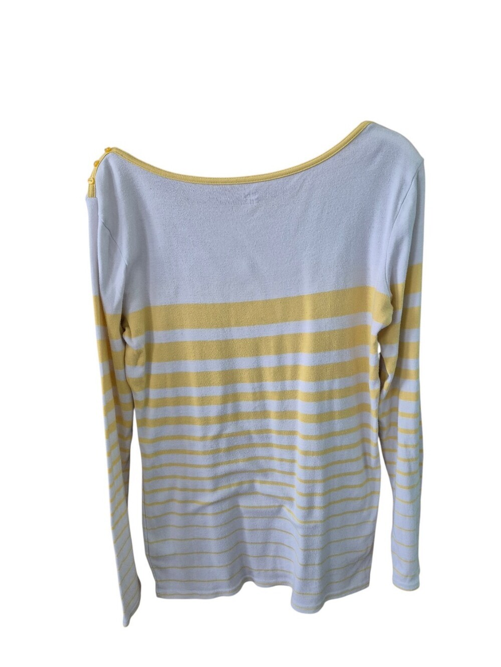 GAP White and Yellow Striped Long Sleeve Knit Top - Picture 3 of 8
